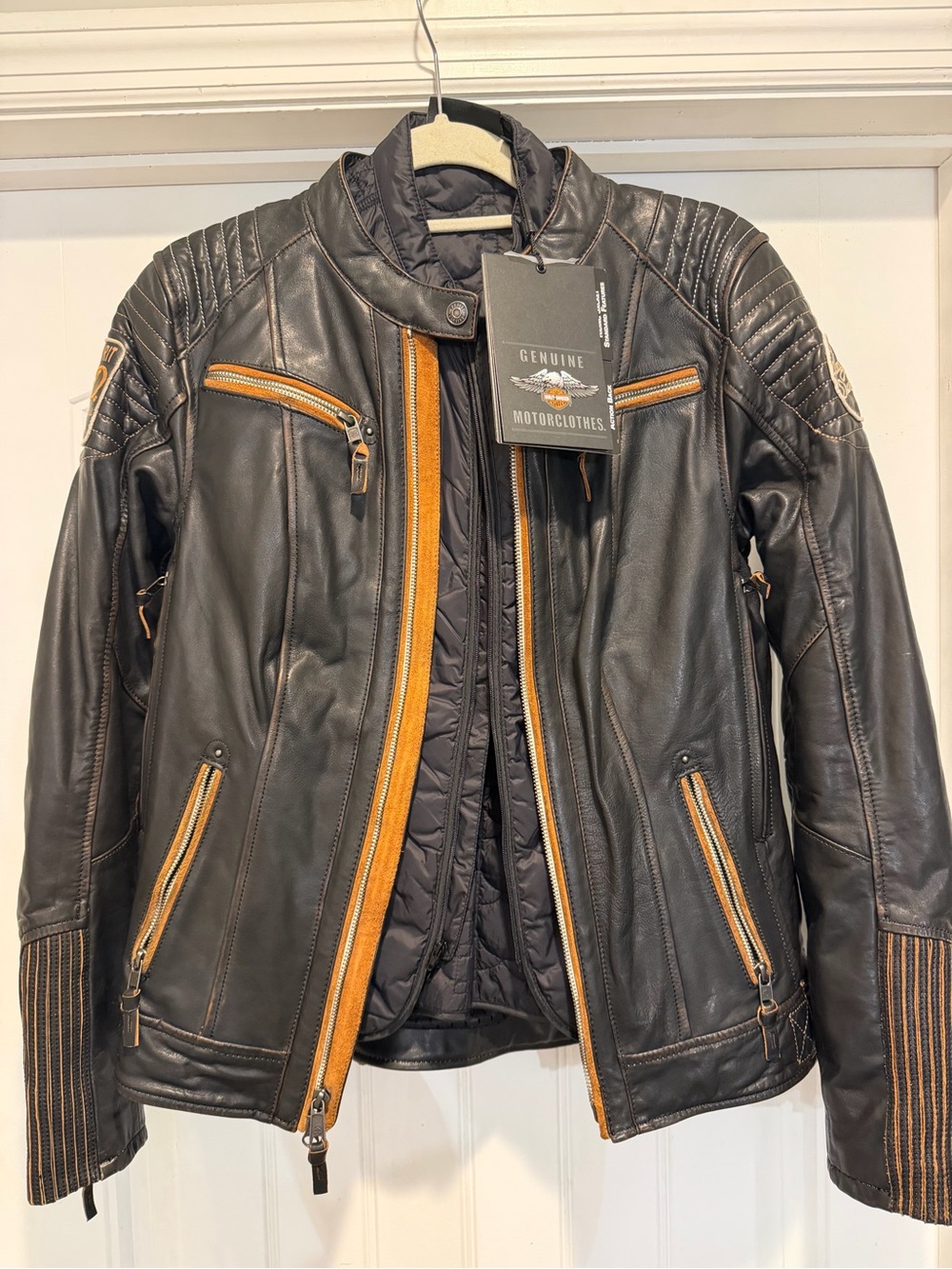 NWT Harley Davidson 100% Leather Women Maize Moto Riding Jacket 97013-19VL $495